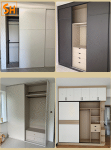 Phụ kiện ray trượt 2 cánh giảm chấn tủ quần áo YG228 8