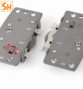 Phụ kiện ray trượt 2 cánh giảm chấn tủ quần áo YG228 13