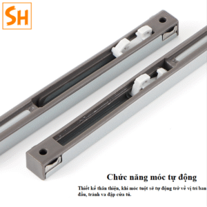 Phụ kiện ray trượt 2 cánh giảm chấn tủ quần áo YG228 11
