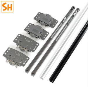 Phụ kiện ray trượt 2 cánh giảm chấn tủ quần áo YG228 9