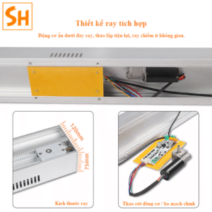 Phụ kiện ray trượt cửa lùa cánh phẳng bằng điện BTS-CAD 6