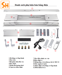 Phụ kiện ray trượt cửa lùa cánh phẳng bằng điện BTS-CAD 7