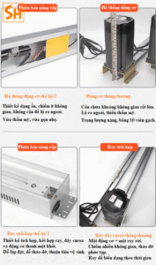 Phụ kiện ray trượt cửa lùa cánh phẳng bằng điện BTS-CAD 8