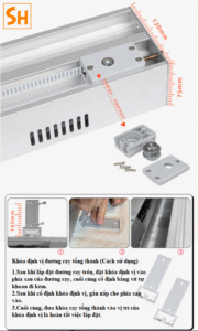 Phụ kiện ray trượt cửa lùa cánh phẳng bằng điện BTS-CAD 10
