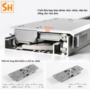 Phụ kiện ray trượt cửa lùa cánh phẳng BTS-MFD 8