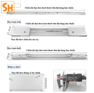 Phụ kiện ray trượt cửa lùa cánh phẳng BTS-MFD 10