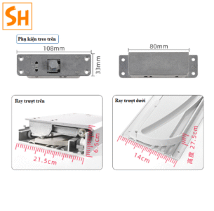 Phụ kiện ray trượt cửa lùa cánh phẳng BTS-MFD 11