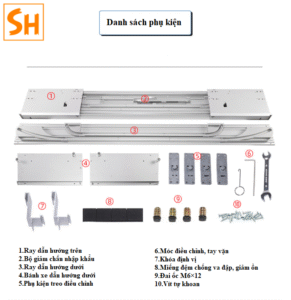 Phụ kiện ray trượt cửa lùa cánh phẳng BTS-MFD 12