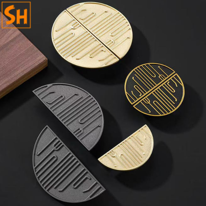 Tay nắm tủ bán nguyệt họa tiết đối xứng CL2802 2 Tay nắm tủ bán nguyệt họa tiết đối xứng CL2802