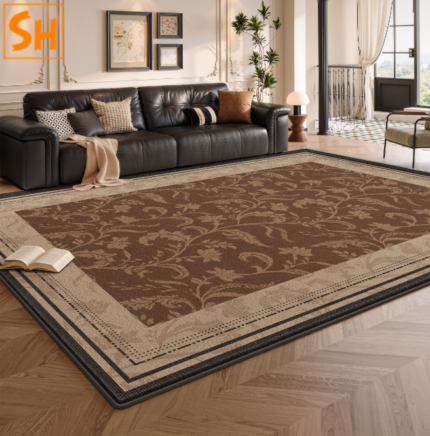 Thảm trang trí tông nâu họa tiết cổ điển JR1126