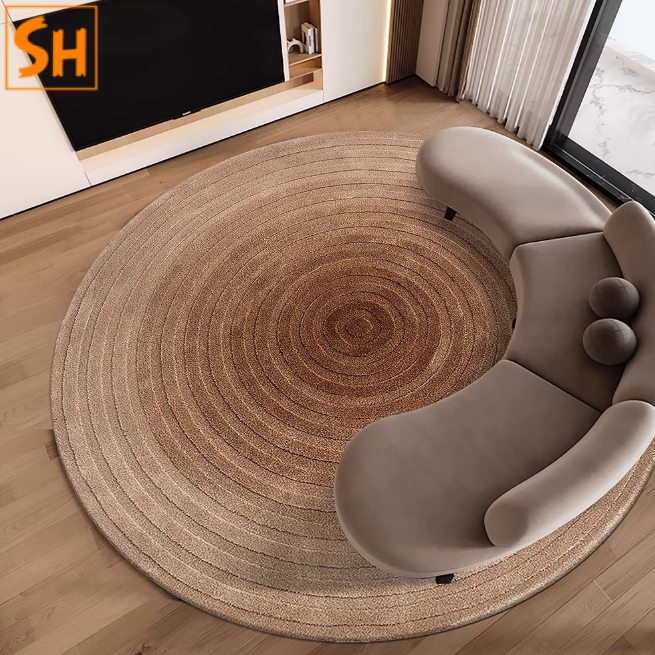 Thảm tròn len trang trí phòng khách hiện đại MS446 7 Thảm tròn len trang trí phòng khách hiện đại MS446