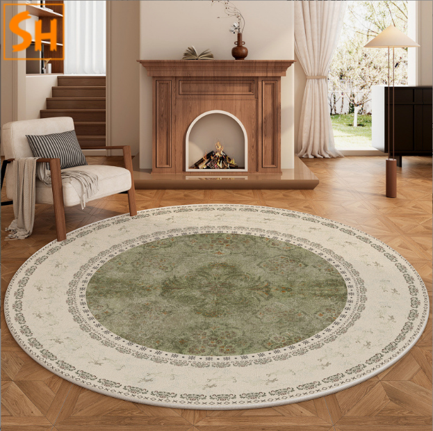 Thảm tròn họa tiết cổ điển style Châu Âu ZC1812 01 Thảm tròn họa tiết cổ điển style Châu Âu ZC1812
