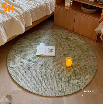 Thảm tròn len cổ điển phong cách Pháp DT1202