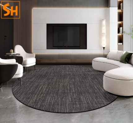 Thảm tròn len đơn sắc phong cách tối giản MS1212