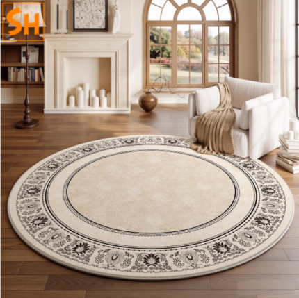 Thảm tròn trang trí phòng cổ điển kiểu Pháp DH2826
