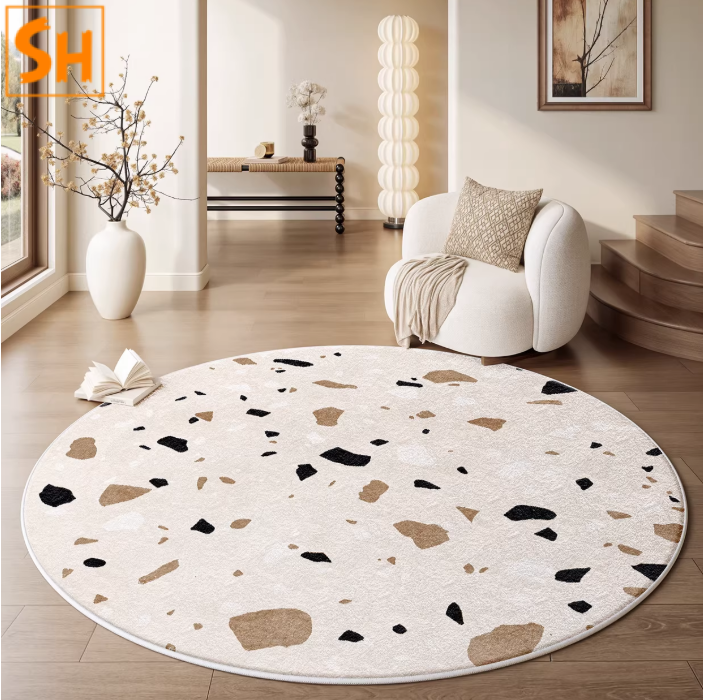 Thảm tròn thiết kế họa tiết nghệ thuật LN2630 4 Thảm tròn thiết kế họa tiết nghệ thuật LN2630