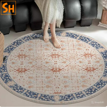 Thảm tròn thiết kế họa tiết vintage GA3121