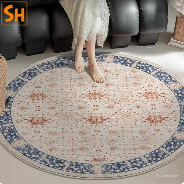 Thảm tròn thiết kế họa tiết vintage GA3121 Thảm tròn thiết kế họa tiết vintage GA3121