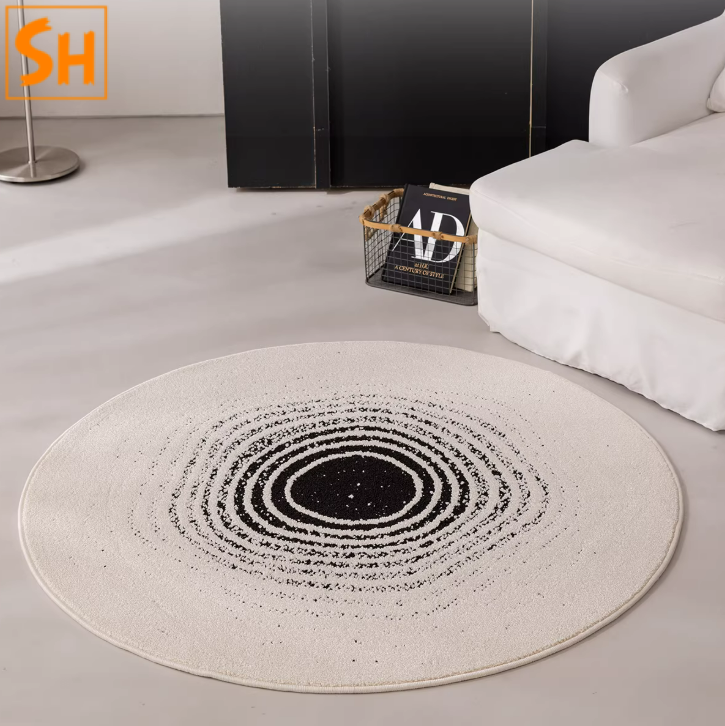 Thảm tròn trừu tượng nghệ thuật đương đại BE8457 6 Thảm tròn trừu tượng nghệ thuật đương đại BE8457