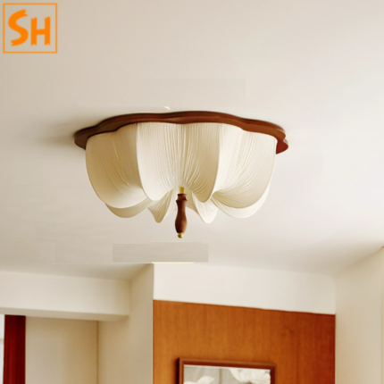 Đèn trần vải xếp li phong cách Zen BZ1060
