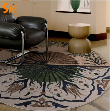 Thảm tròn trang trí hoa văn nghệ thuật GY2792