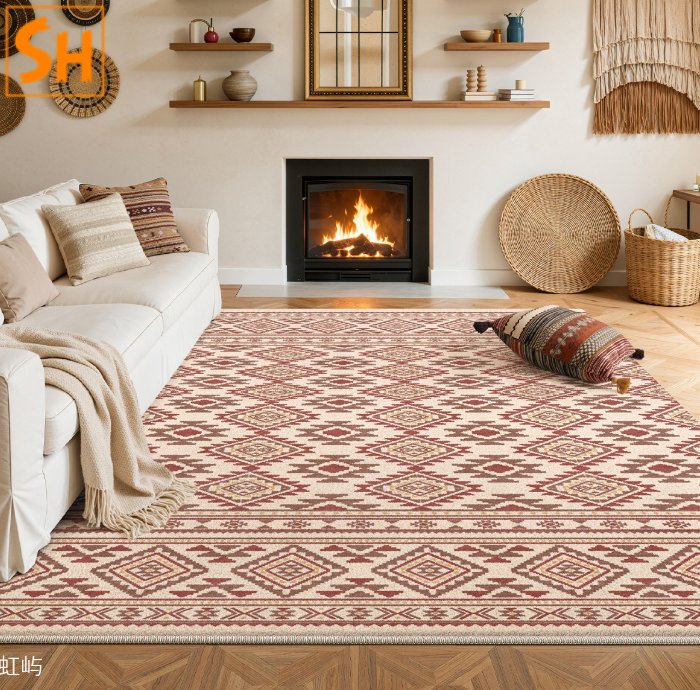 hảm trải sàn Bohemian họa tiết thổ cẩm JL2033 0 Thảm trải sàn Bohemian họa tiết thổ cẩm JL2033