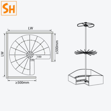 giá treo quần áo cố định vs giá xoay – so sánh không gian giá xoay tủ quần áo GW33E 2026