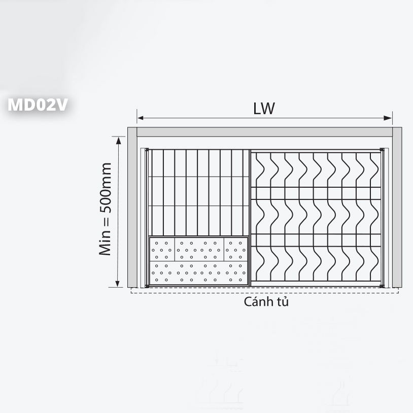 Bản vẽ kỹ thuật giá bát đĩa GARIS MDV2