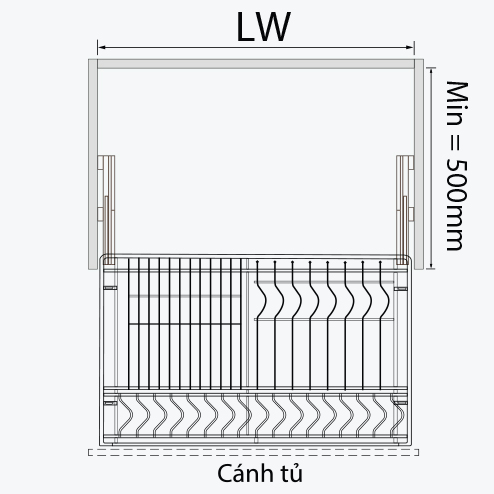 Bản vẽ kỹ thuật giá bát đĩa GARIS GD04C