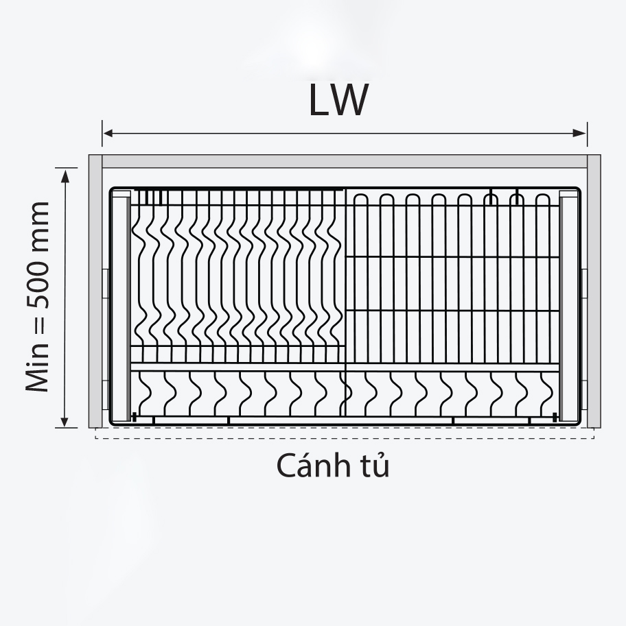Bản vẽ kỹ thuật giá bát đĩa xoong nồi GARIS GDV4