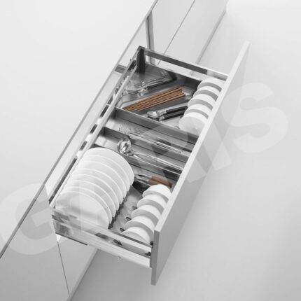 Giá bát đĩa inox dạng hộp cánh kéo GARIS GDB2