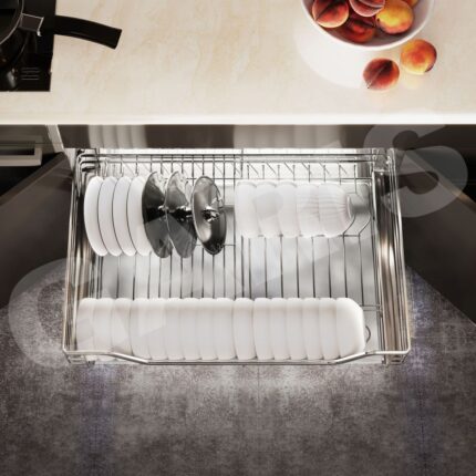 Giá bát đĩa inox 304 mạ chrome cánh mở GARIS GD04C