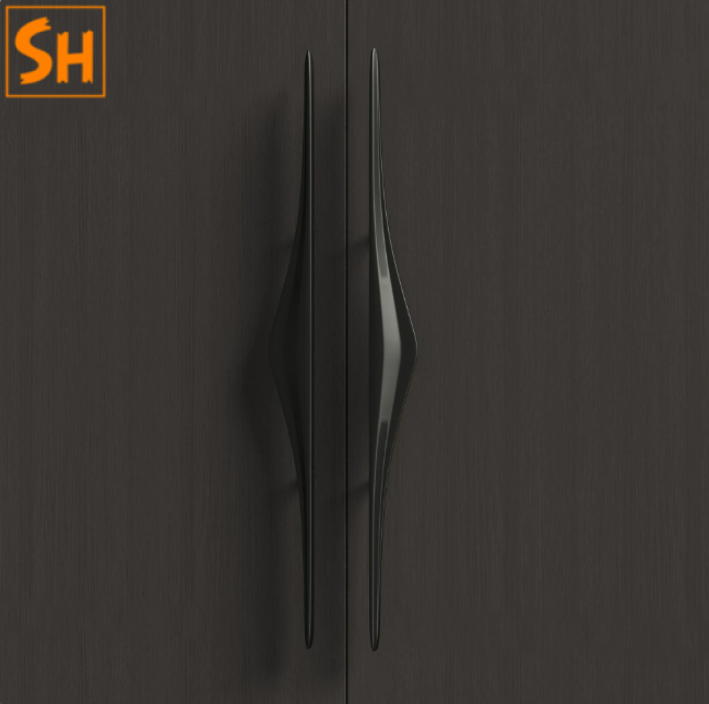 Phong cách Industrial nội thất – tay nắm tủ bằng đồng đen matte NZ3006 phong cách industrial minimalist hiện đại 2026