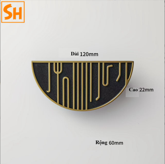 Màu sắc nội thất 2026 – tay nắm tủ bán nguyệt đen matte CL2802 điểm nhấn phụ kiện tối giản