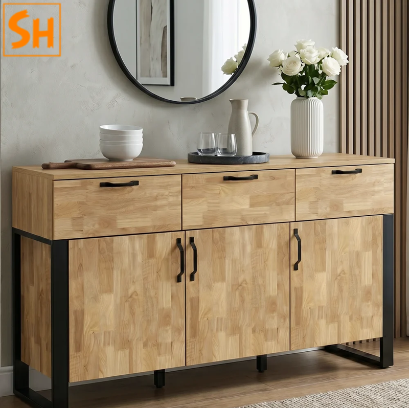 Tay nắm tủ màu đen matte trên tủ phòng khách tối giản – xu hướng nội thất hot nhất 2026