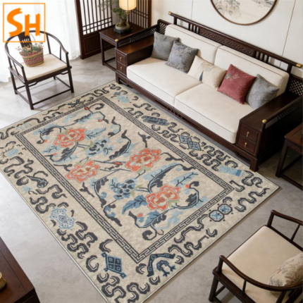 Thảm trải sàn chống trượt phong cách Trung Hoa NR5006