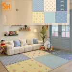 Thảm trải sàn họa tiết Patchwork Pastel DH8275 điểm nhấn màu sắc phòng khách đẹp