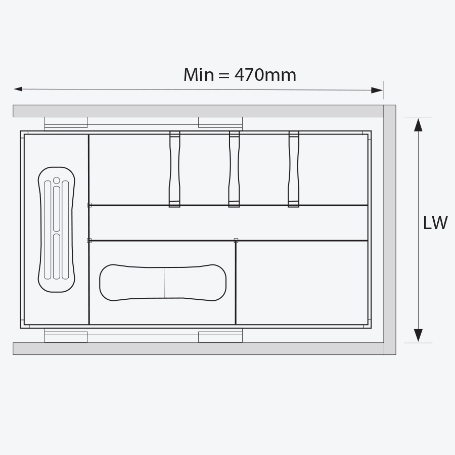 Bản vẽ kỹ thuật giá dao thớt gia vị GARIS GMB GKB CARBONIS kích thước chi tiết