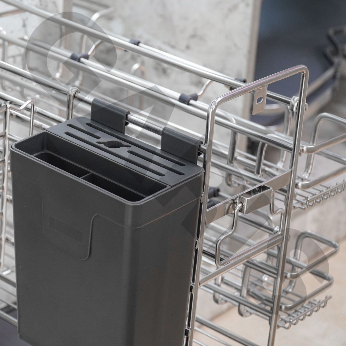 Chi tiết bề mặt inox 304 bóng gương rổ nan oval GARIS GMV2