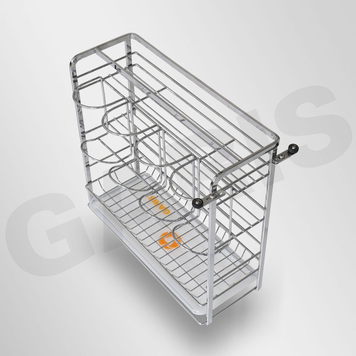 Giá gia vị chai lọ GARIS GK02.25C PREMIUM chống rung 2 bên inox 304 mạ chrome