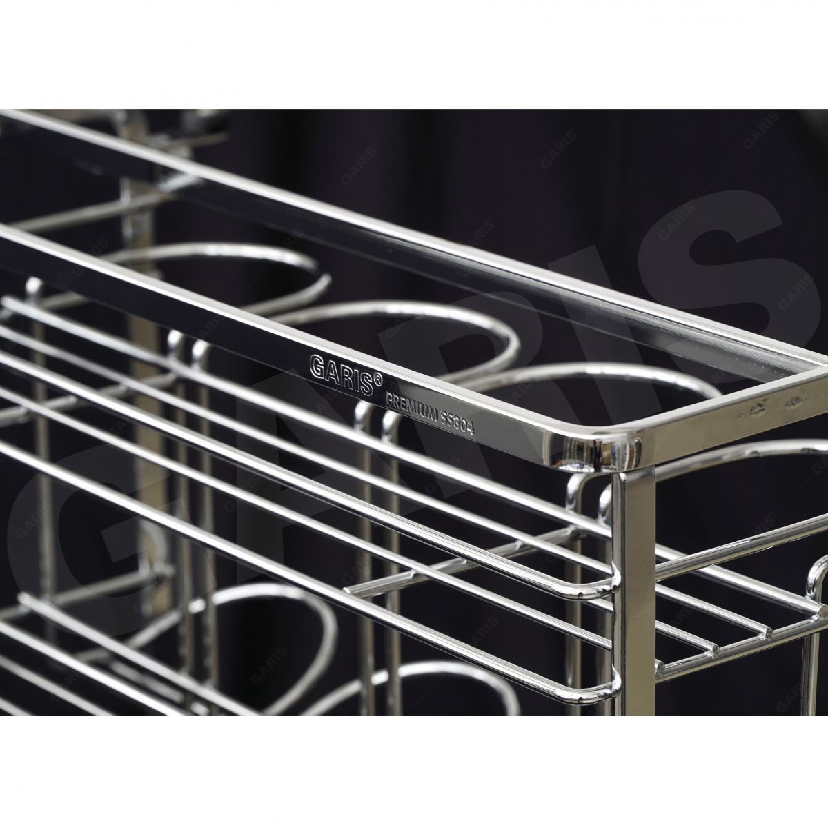 Giá dao thớt gia vị GARIS GMC230 PREMIUM inox 304 mạ chrome 5 lớp tủ bếp dưới