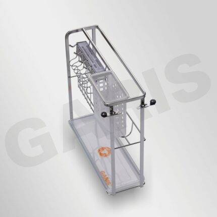 Giá dao thớt gia vị chai lọ rổ nan dẹt cánh kéo GARIS GME220 toàn cảnh