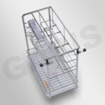 Giá dao thớt gia vị chai lọ rổ nan dẹt cánh kéo GARIS GME225 inox 304 xước mờ 250mm