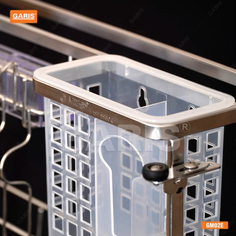 Giá dao thớt gia vị GARIS GME225 inox 304 xước mờ tủ bếp dưới 250mm mới
