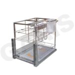 Giá dao thớt gia vị chai lọ rổ nan dẹt cánh kéo Garis GME240