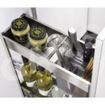 Giá gia vị chai lọ cánh kéo GARIS GKB120 inox hộp CARBONIS tủ bếp dưới 200mm