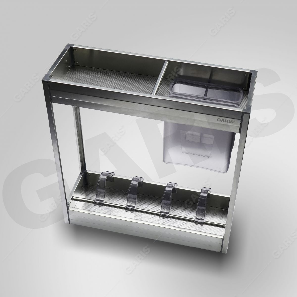 Giá gia vị chai lọ GARIS GKB120 inox hộp cánh kéo lắp tủ bếp
