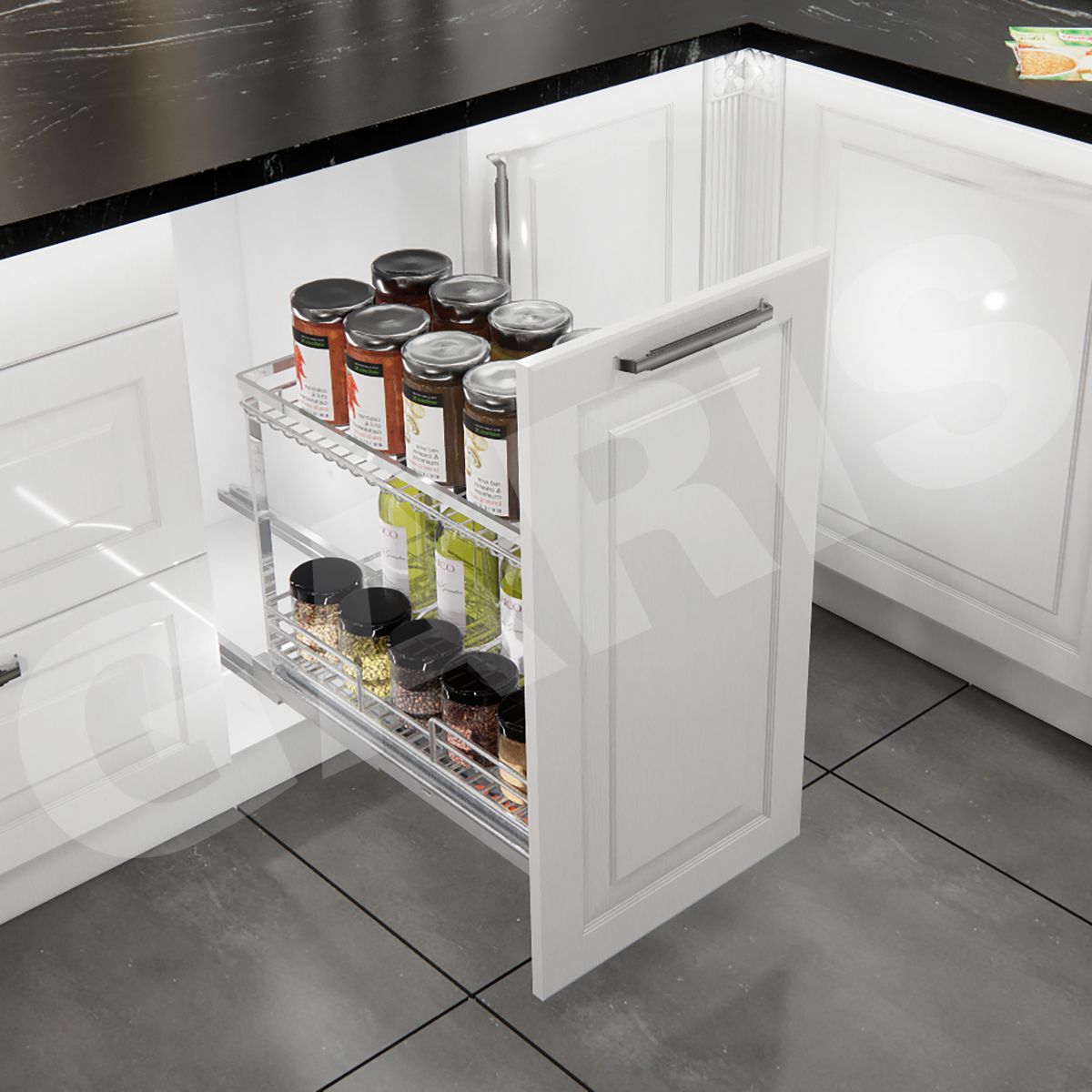 Giá gia vị chai lọ GARIS GKE2 inox 304 chống rung 2 bên độc quyền