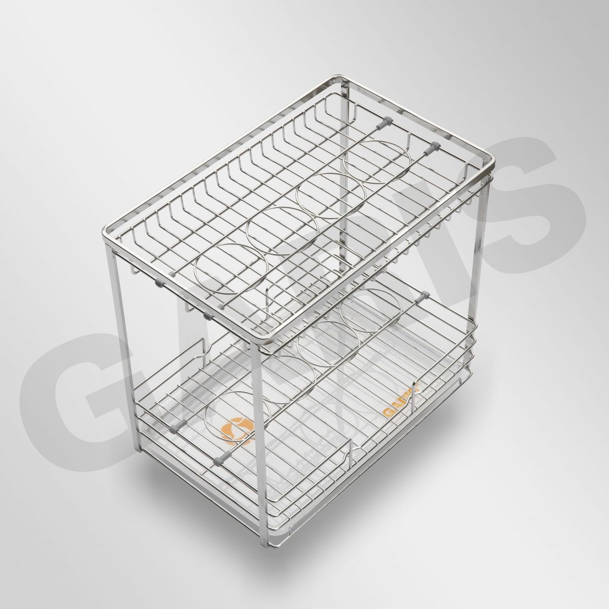Giá gia vị chai lọ GARIS GKE2 inox 304 xước mờ phụ kiện đi kèm