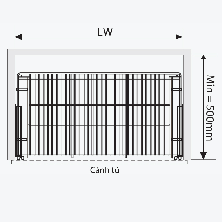 Bản vẽ kỹ thuật kích thước giá xoong nồi inox 304 GARIS GP02E 5 size